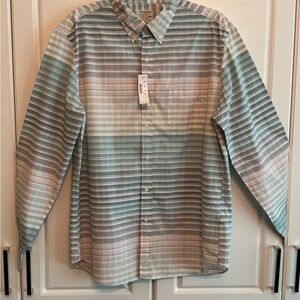 J. Crew Organic Cotton Casual Button Down Shirt Mens L Slim NWT